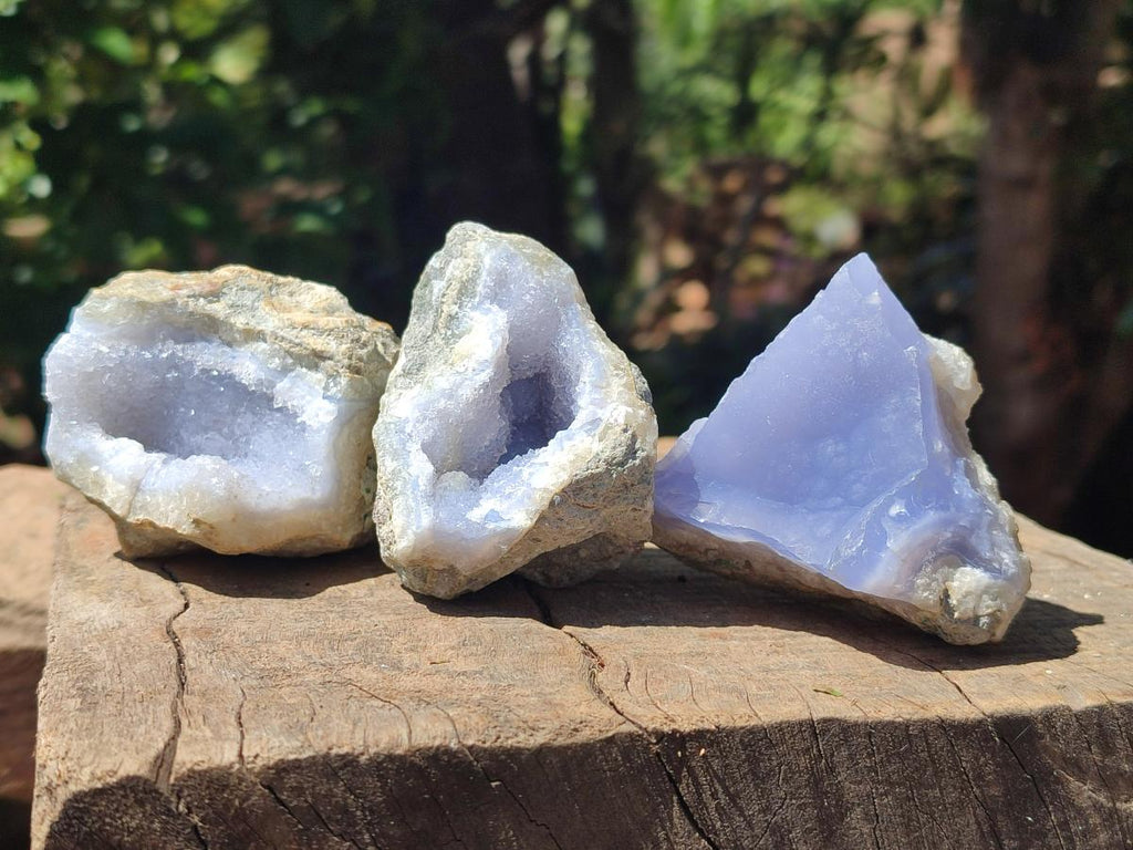 Natural Blue Lace Agate Geodes and Clusters Specimens x 24 From Nsanje, Malawi