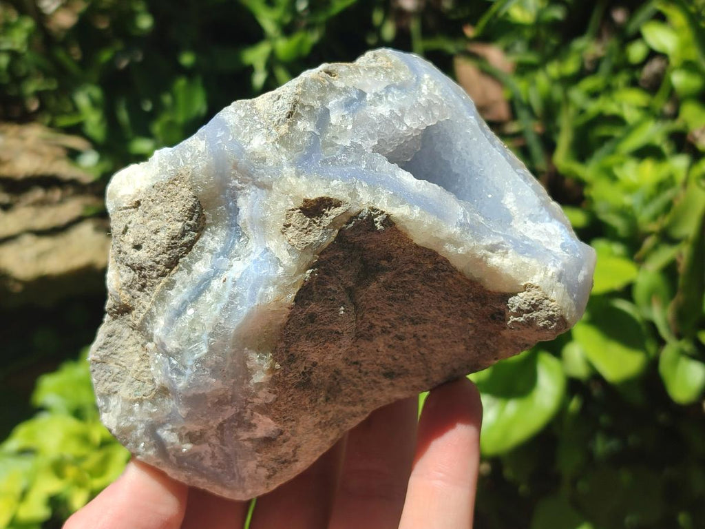 Natural Blue Lace Agate Geode Specimens x 4 From Nsanje, Malawi