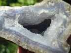 Natural Blue Lace Agate Geode Specimens x 4 From Nsanje, Malawi