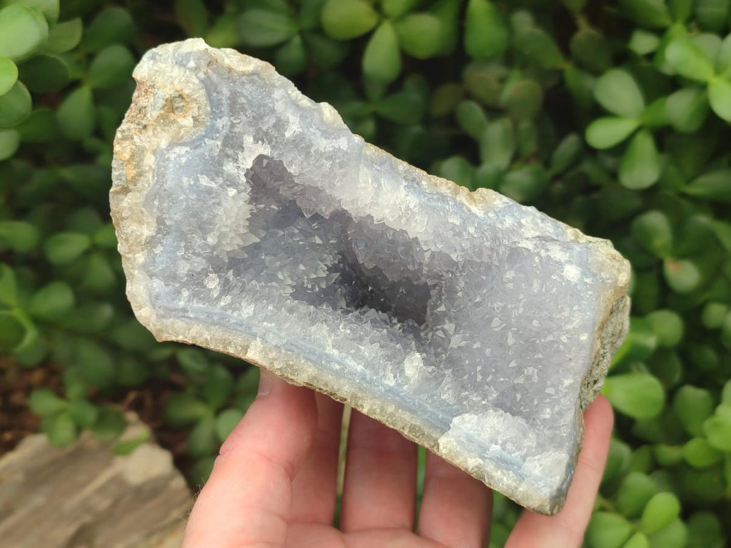 Natural Blue Lace Agate Geode Specimens x 4 From Nsanje, Malawi