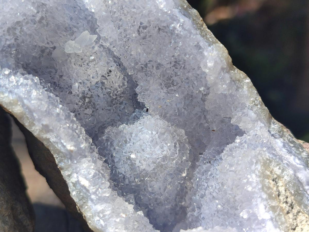 Natural Blue Lace Agate Geode Specimens x 4 From Nsanje, Malawi