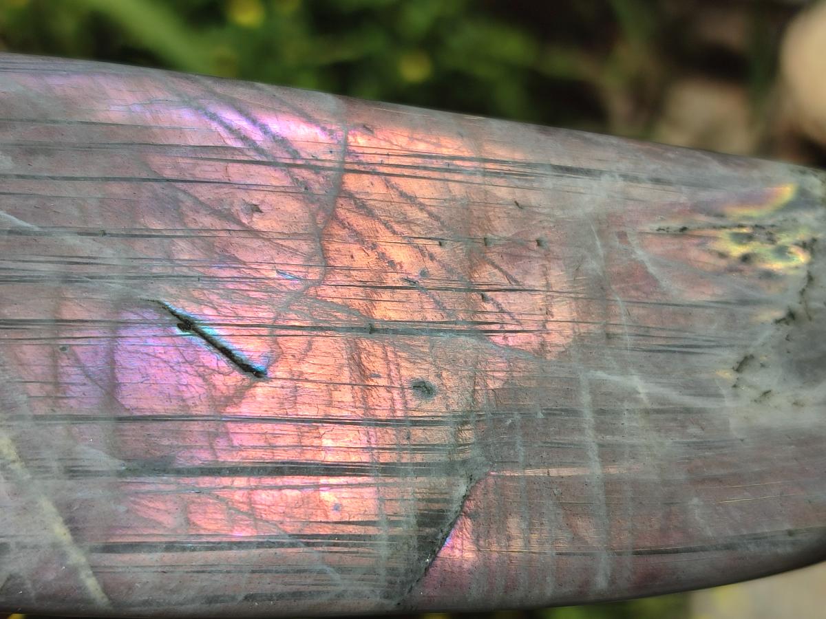 Polished Rare Purple Sunset Flash Labradorite Standing Free Forms x 2 From Madagascar