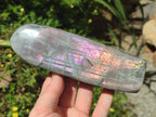 Polished Rare Purple Sunset Flash Labradorite Standing Free Forms x 2 From Madagascar
