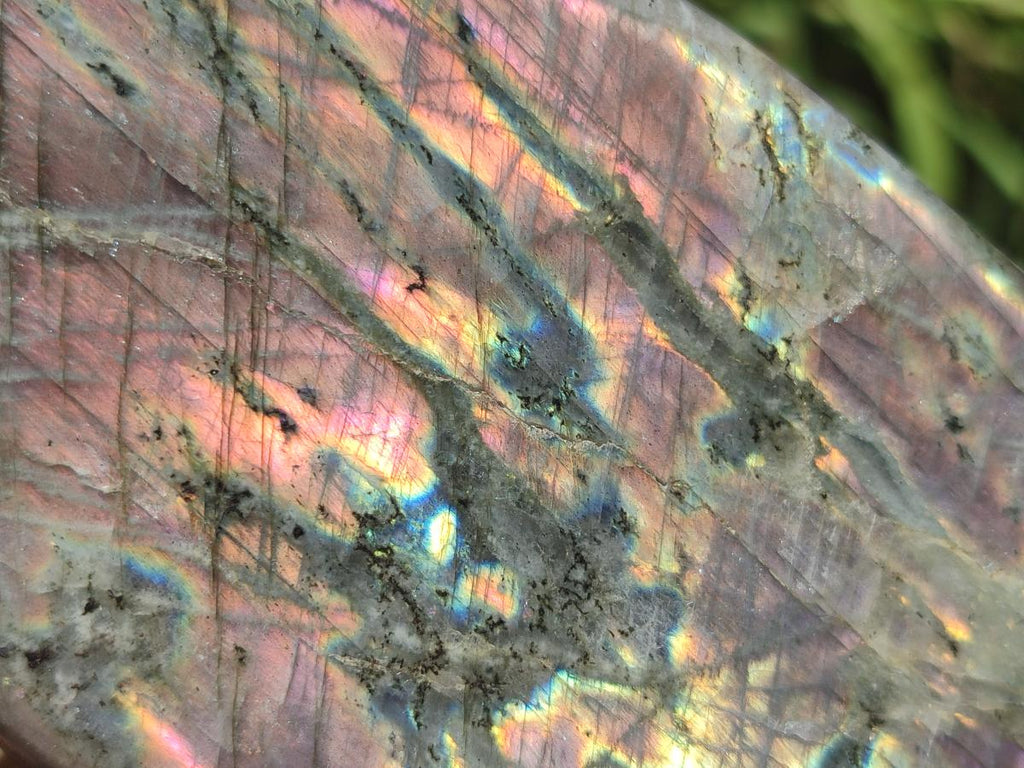 Polished Rare Purple Sunset Flash Labradorite Standing Free Forms x 2 From Madagascar