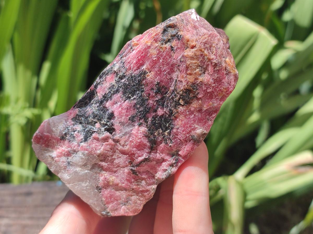 Natural Rhodonite Cobbed Specimens x 3 From Rhusinga, Zimbabwe