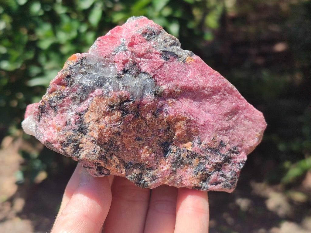 Natural Rhodonite Cobbed Specimens x 3 From Rhusinga, Zimbabwe