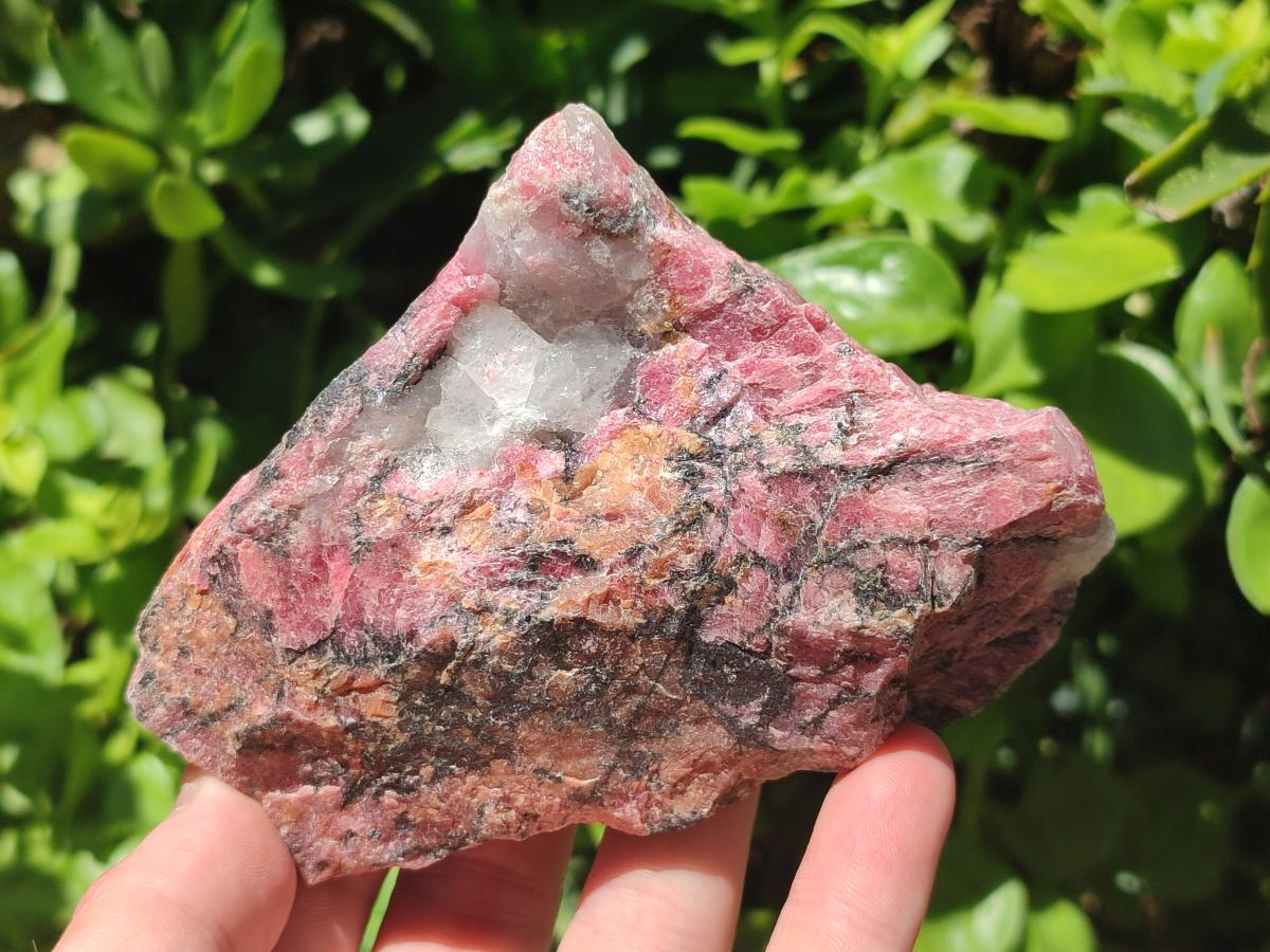 Natural Rhodonite Cobbed Specimens x 3 From Rhusinga, Zimbabwe