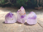 Polished Window Amethyst Crystals x 20 From Akansobe, Madagascar