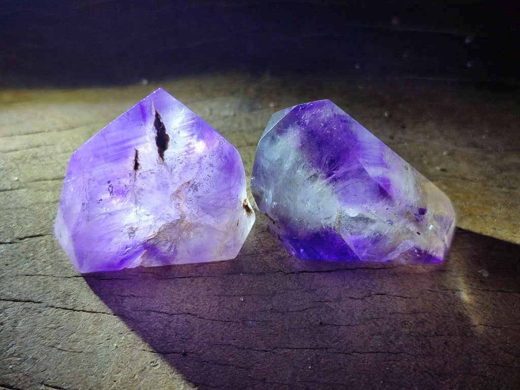 Polished Window Amethyst Crystals x 20 From Akansobe, Madagascar