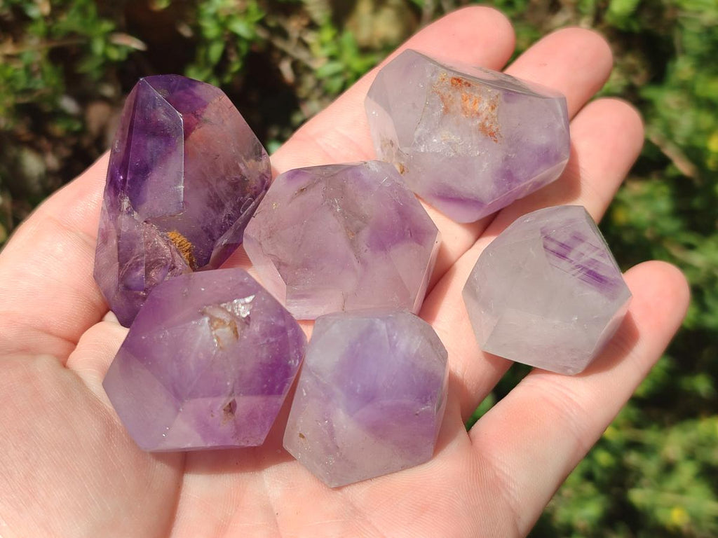 Polished Window Amethyst Crystals x 20 From Akansobe, Madagascar