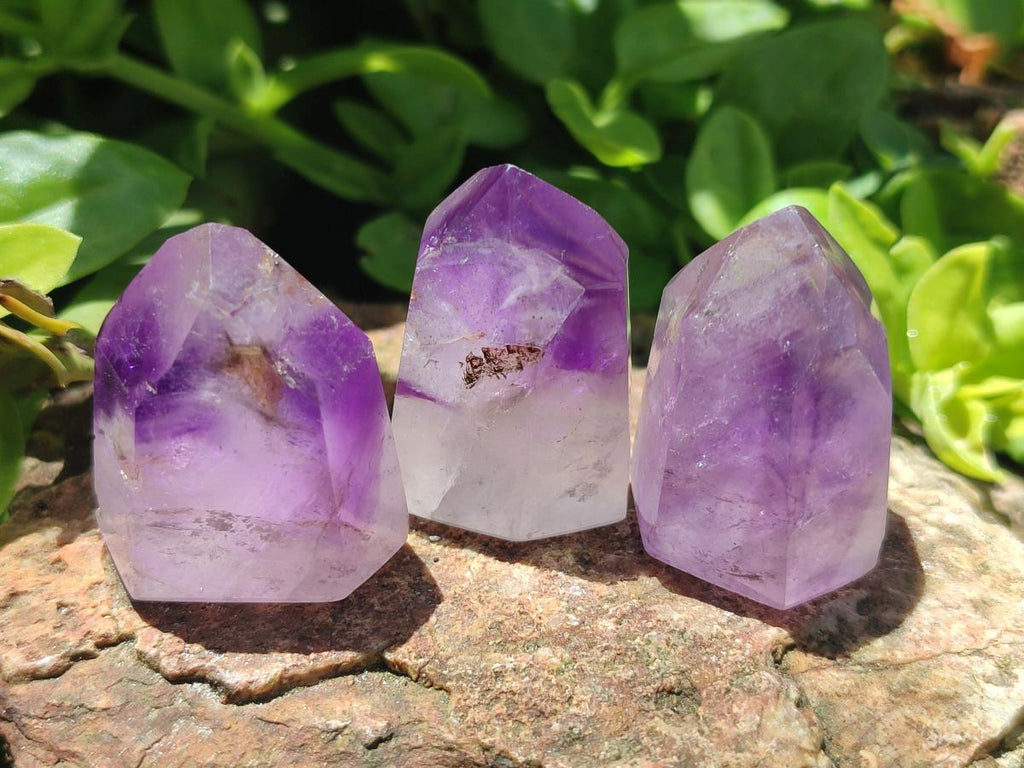 Polished Window Amethyst Crystals x 20 From Akansobe, Madagascar