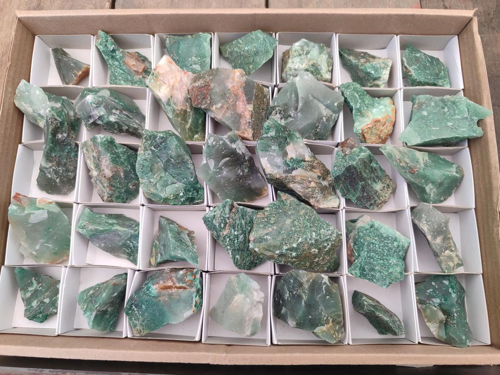 Natural Swazi Jade Cobbed Specimens x 35 From Swaziland