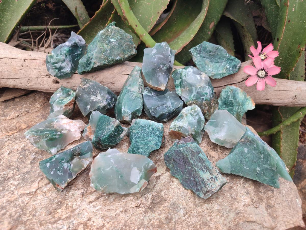 Natural Swazi Jade Cobbed Specimens x 35 From Swaziland
