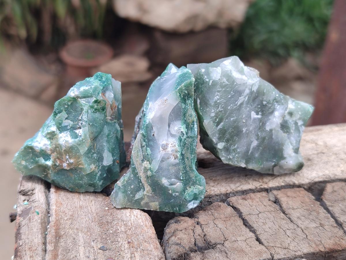 Natural Swazi Jade Cobbed Specimens x 35 From Swaziland
