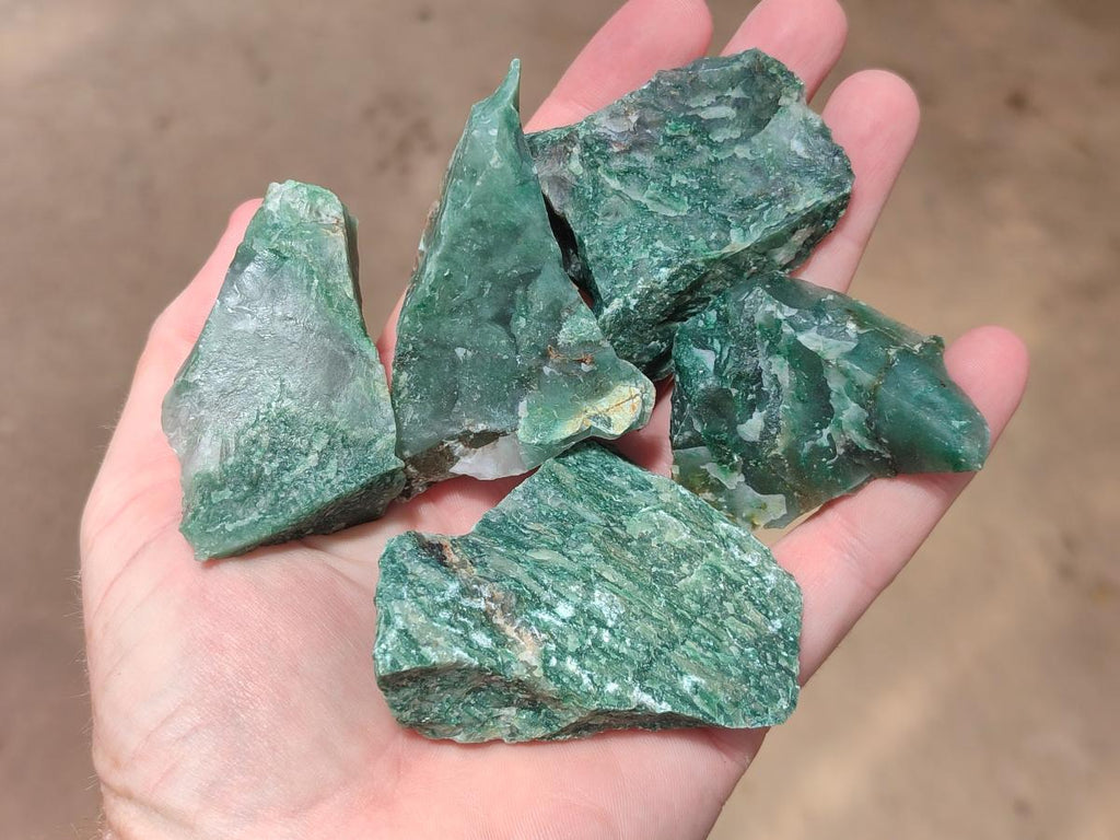 Natural Swazi Jade Cobbed Specimens x 35 From Swaziland
