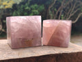 Polished Gemmy Rose Quartz Cubes x 2 From Madagascar