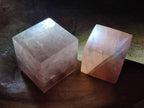 Polished Gemmy Rose Quartz Cubes x 2 From Madagascar