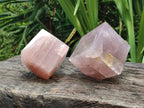 Polished Gemmy Rose Quartz Cubes x 2 From Madagascar