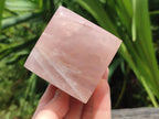 Polished Gemmy Rose Quartz Cubes x 2 From Madagascar