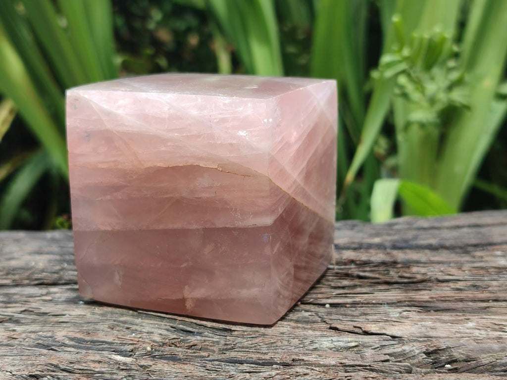 Polished Gemmy Rose Quartz Cubes x 2 From Madagascar