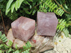Polished Gemmy Rose Quartz Cubes x 2 From Madagascar