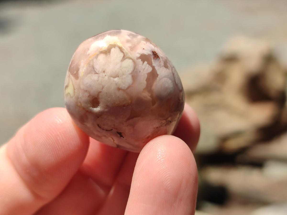 Polished Flower Agate Galets x 70 From Antsahalova, Madagascar