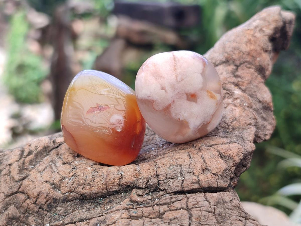 Polished Flower Agate Galets x 70 From Antsahalova, Madagascar