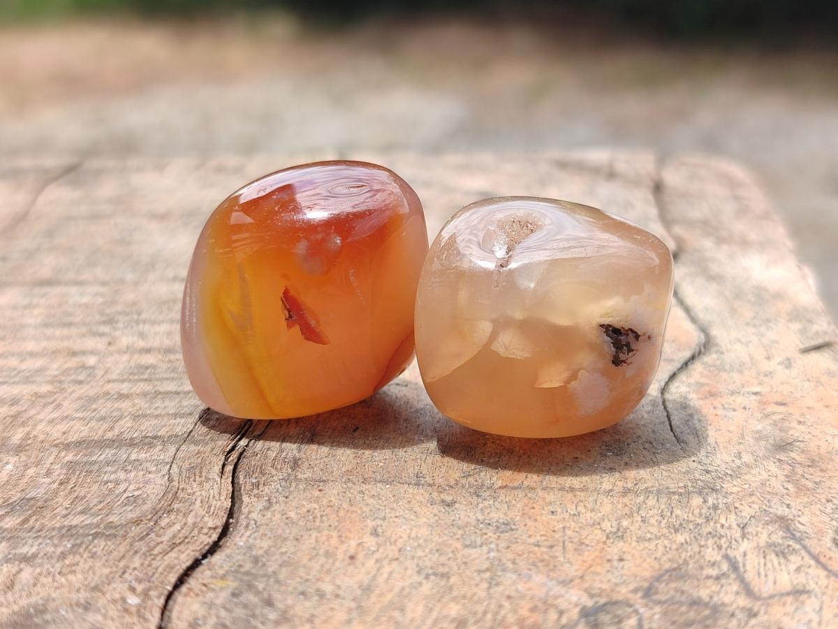 Polished Flower Agate Galets x 70 From Antsahalova, Madagascar