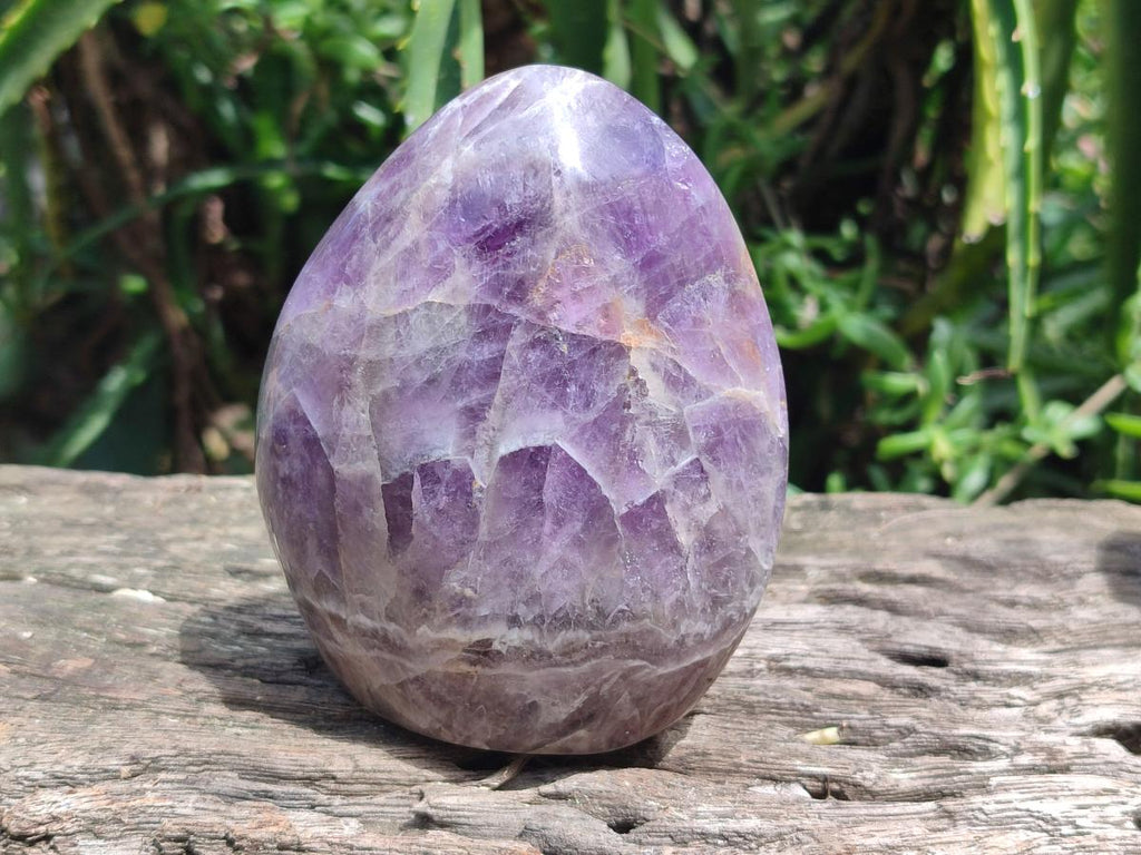 Polished Purple Chevron Amethyst Standing Free Forms x 3 From Madagascar