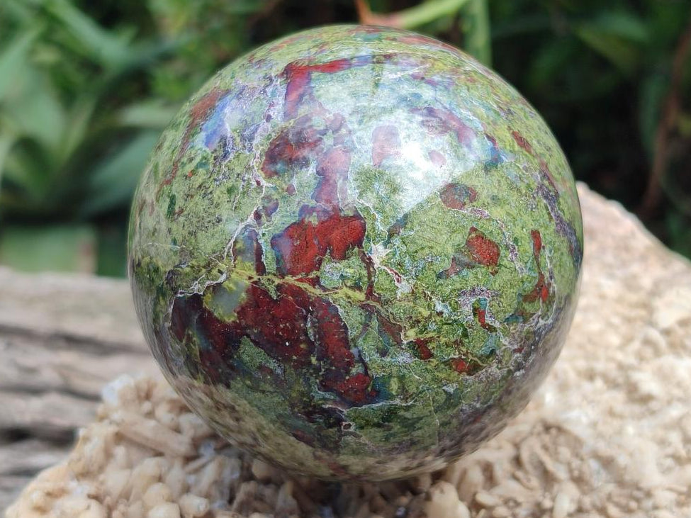 Polished Bastite Dragonsblood Stone Spheres x 2 From Tshipise, South Africa