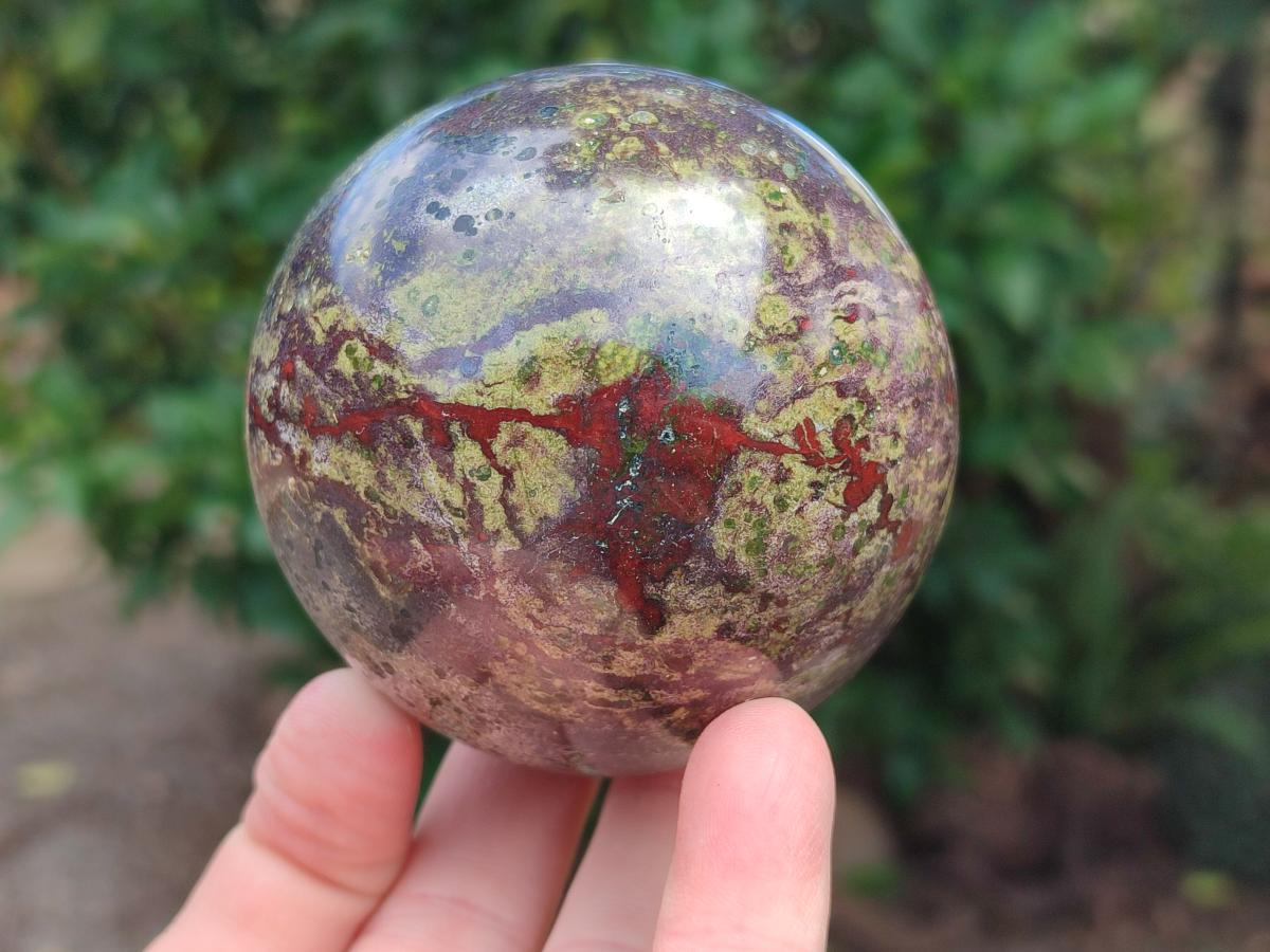 Polished Bastite Dragonsblood Stone Spheres x 2 From Tshipise, South Africa