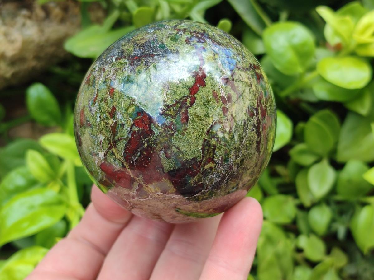 Polished Bastite Dragonsblood Stone Spheres x 2 From Tshipise, South Africa