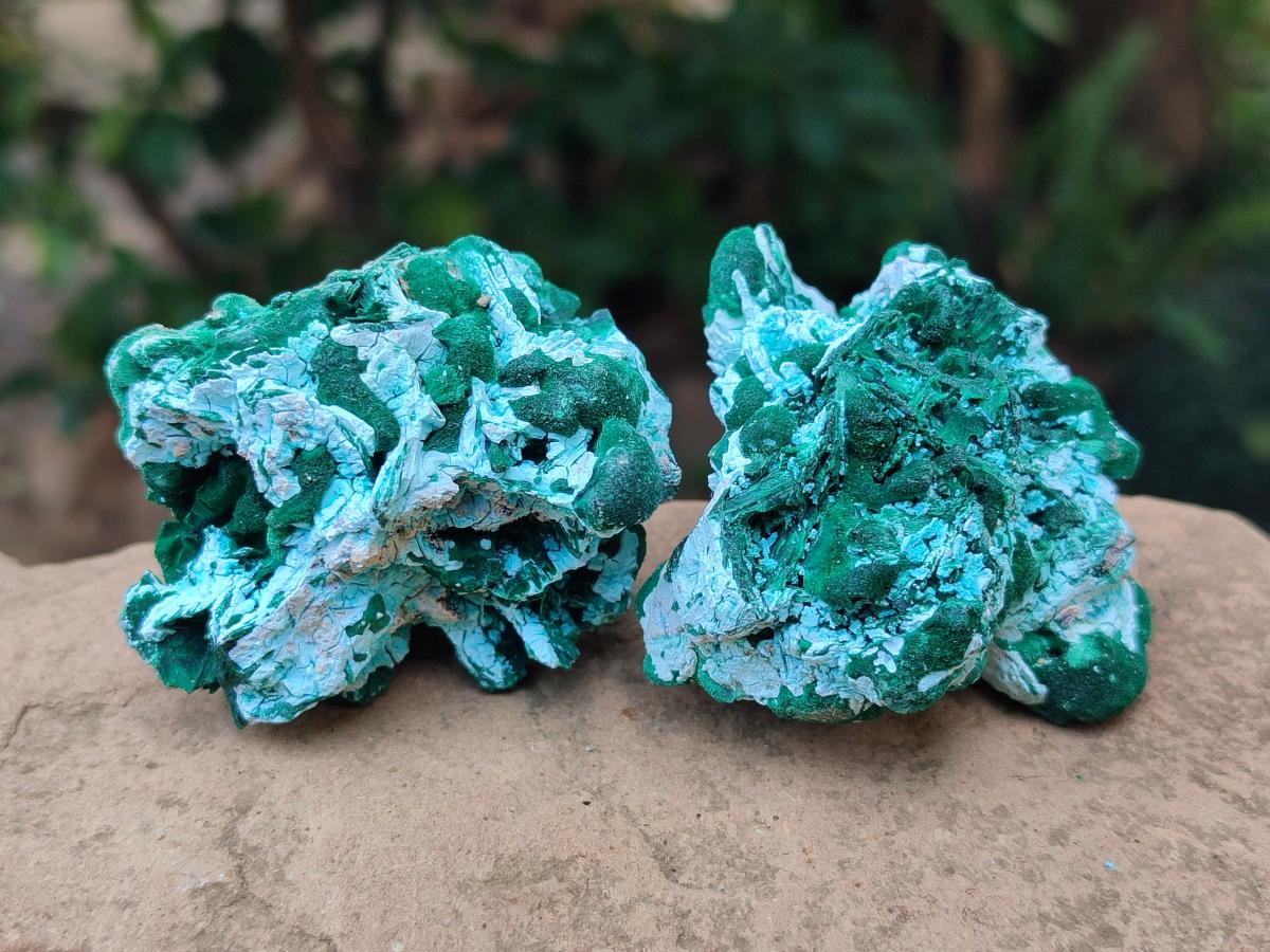 Natural Rare Malachite Pseudomorph Specimens x 12 From Kolwezi, Congo
