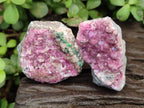 Natural Salrose Cobaltion Dolomite Specimens with Silky Malachite Crystals x 12 From Kakanda, Congo