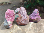 Natural Salrose Cobaltion Dolomite Specimens with Silky Malachite Crystals x 12 From Kakanda, Congo