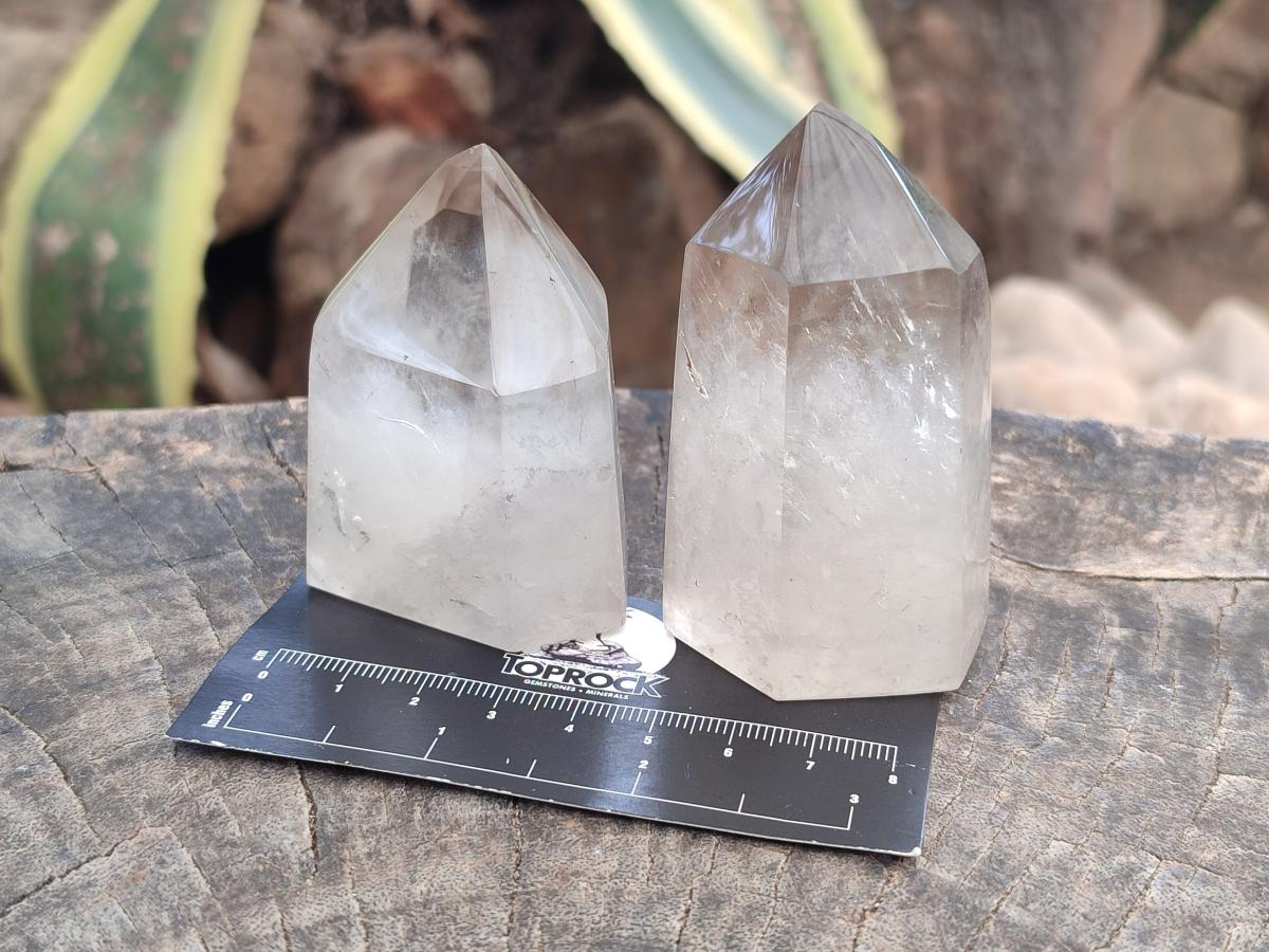 Polished Mixed Quartz Crystals with Inclusions x 7 From Madagascar