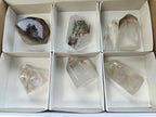 Polished Mixed Quartz Crystals with Inclusions x 7 From Madagascar