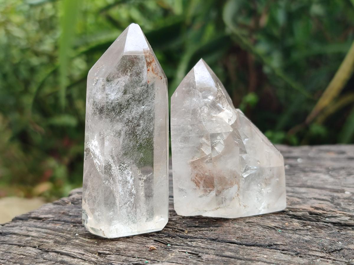 Polished Mixed Quartz Crystals with Inclusions x 7 From Madagascar