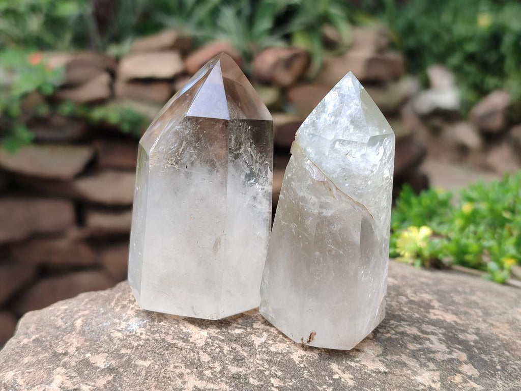 Polished Mixed Quartz Crystals with Inclusions x 7 From Madagascar