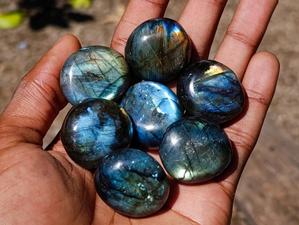 Polished Rounded Labradorite Free Forms x 70 From Madagascar