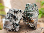 Natural Libethenite Crystals on Dolomite Matrix Specimens x 12 From Shituru, Congo