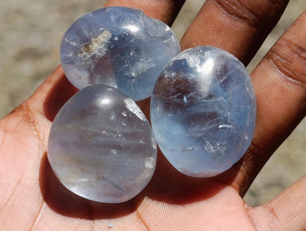 Polished Blue Celestite Free Form Crystals x 35 From Sakoany, Madagascar