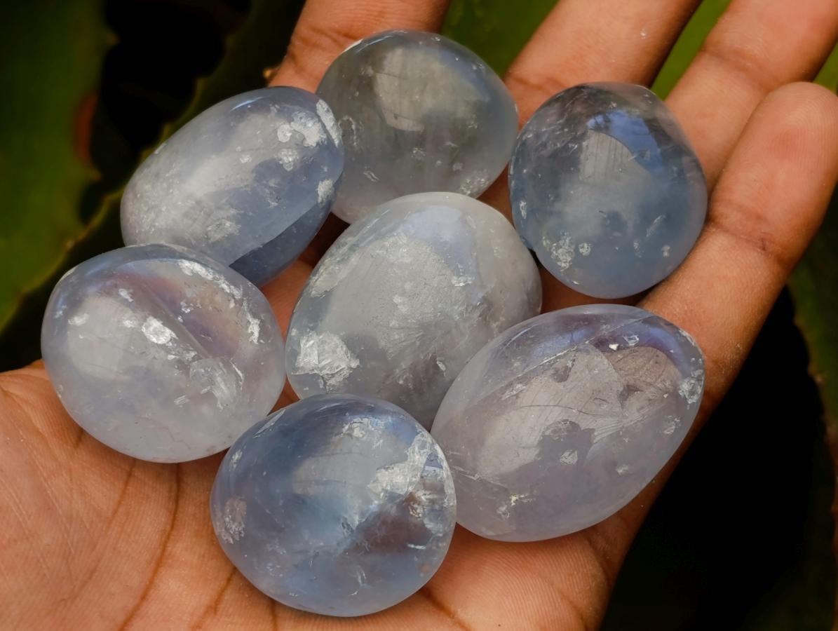 Polished Blue Celestite Free Form Crystals x 35 From Sakoany, Madagascar