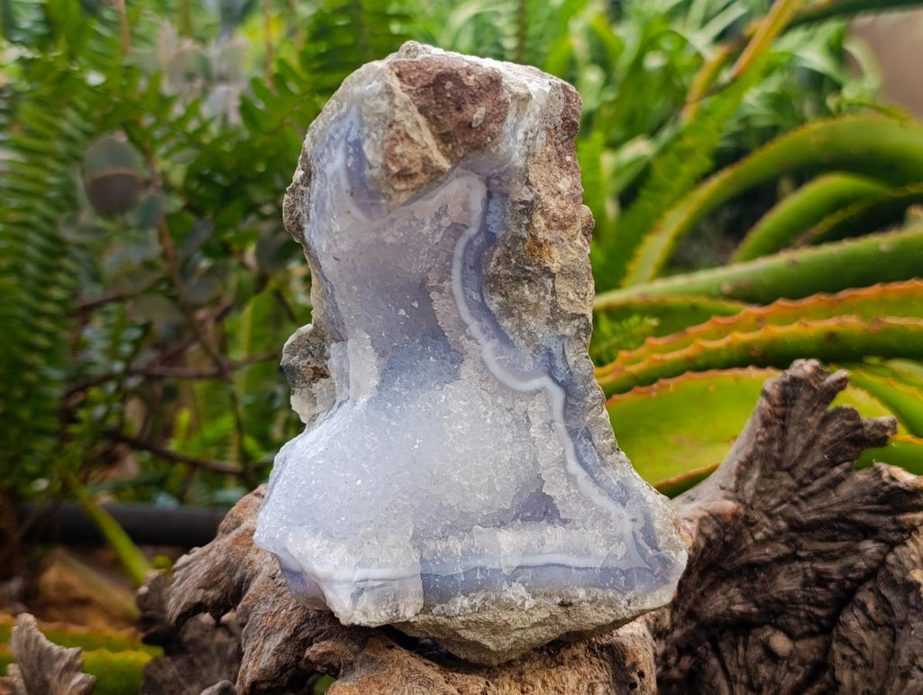 Natural Blue Lace Agate Geode Specimens x 3 From Nsanje, Malawi