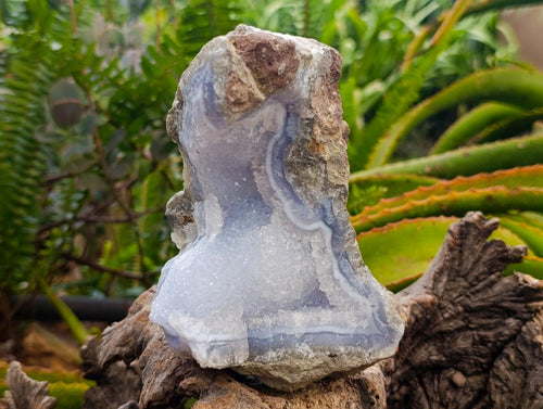 Natural Blue Lace Agate Geode Specimens x 3 From Nsanje, Malawi