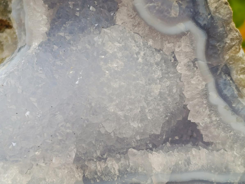 Natural Blue Lace Agate Geode Specimens x 3 From Nsanje, Malawi