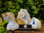 Natural Blue Lace Agate Geode Specimens x 3 From Nsanje, Malawi