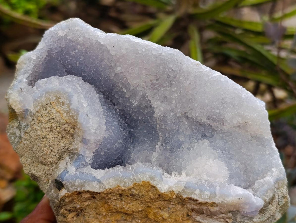 Natural Blue Lace Agate Geode Specimens x 3 From Nsanje, Malawi