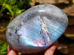 Polished Rare Purple Sunset Flash Labradorite Standing Free Forms x 3 From Madagascar