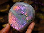 Polished Rare Purple Sunset Flash Labradorite Standing Free Forms x 3 From Madagascar
